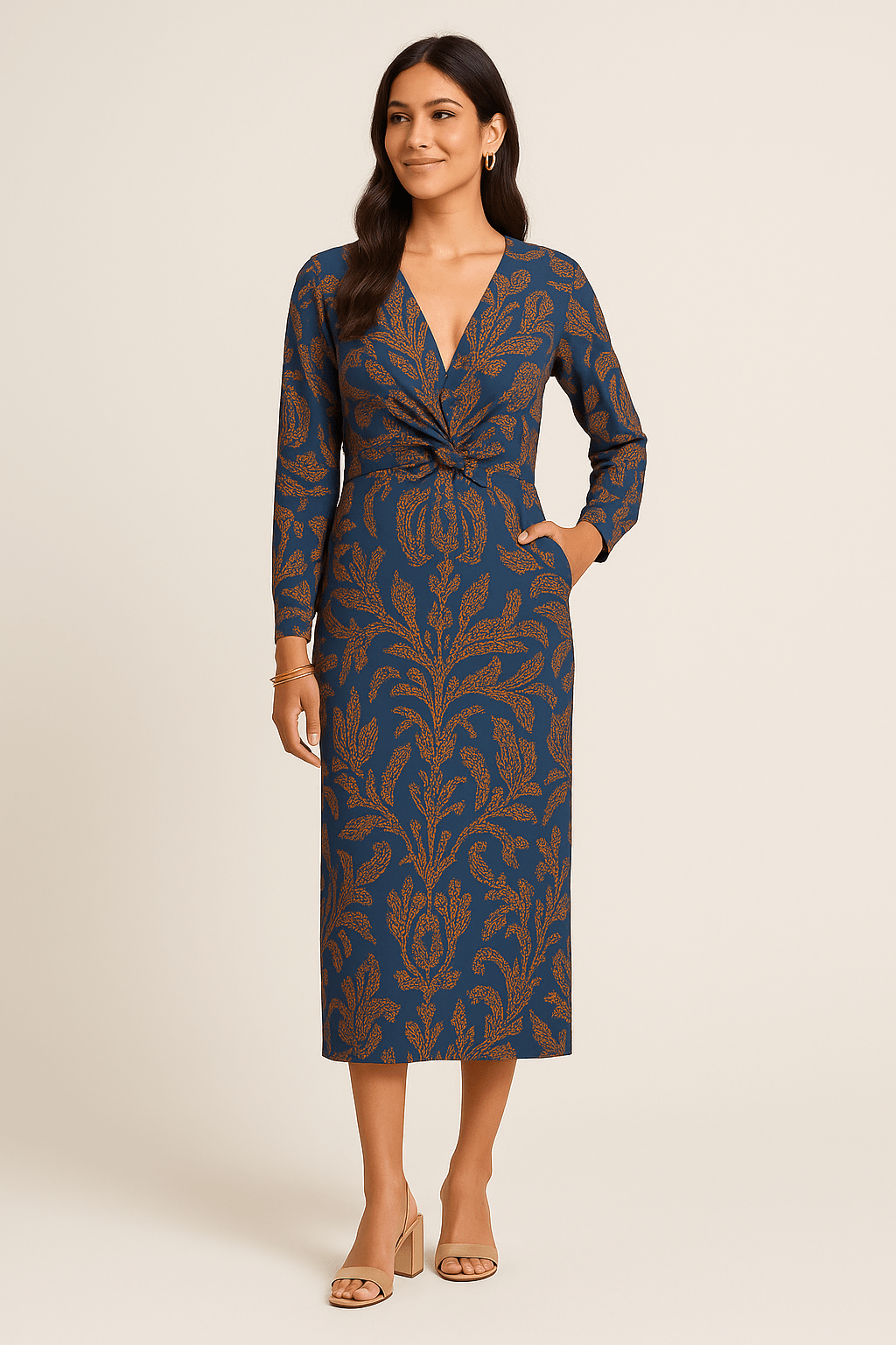 Ciara Midi Dress – Soft Shape, Subtle Elegance, Everyday Ease