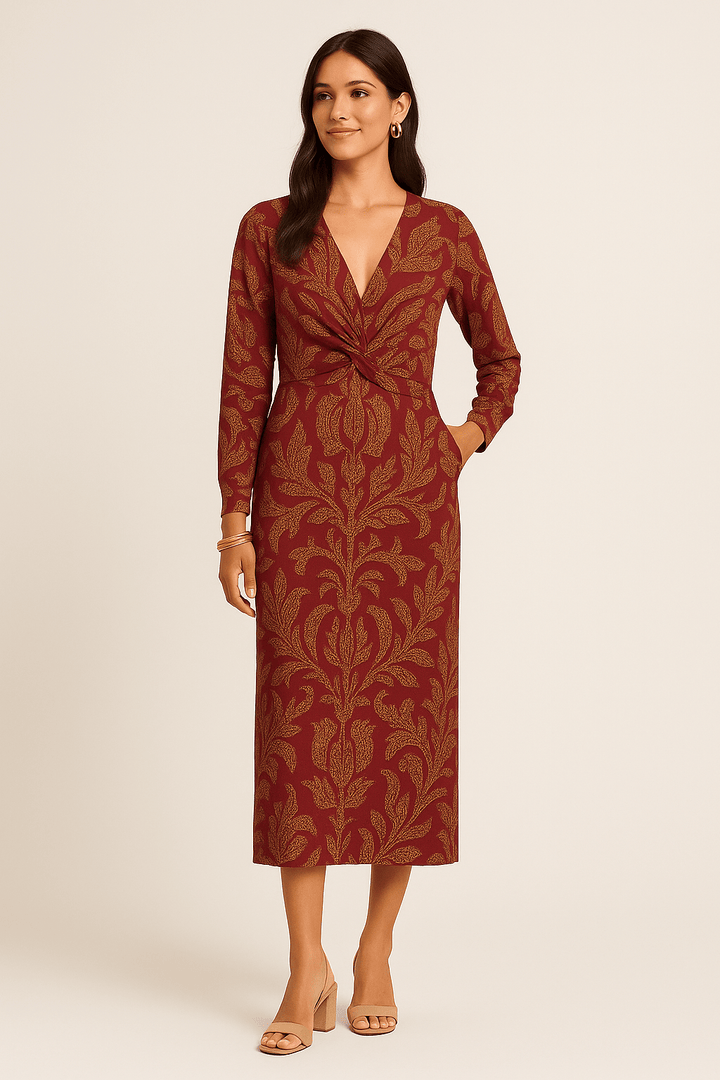 Ciara Midi Dress – Soft Shape, Subtle Elegance, Everyday Ease