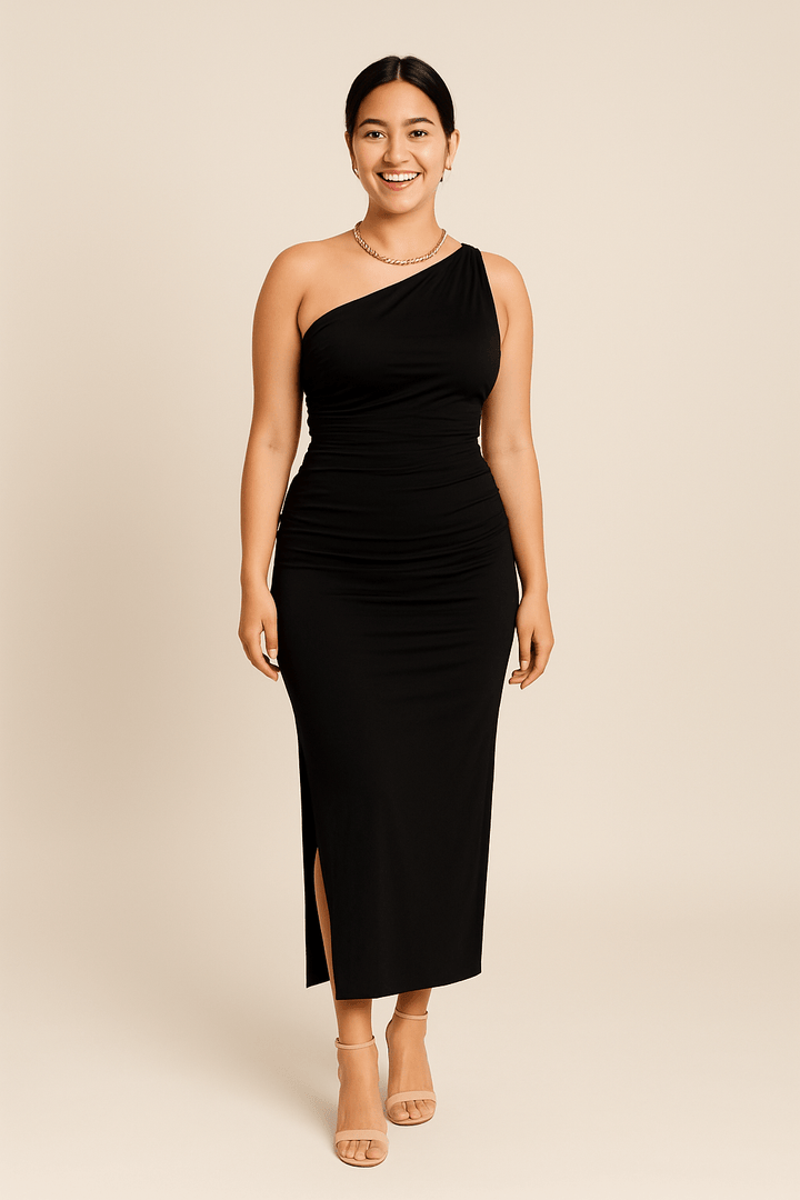 Catriona – Sleeveless Ruffle Maxi Dress with Square Neck