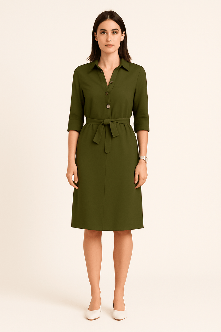 Caoimhe – Button-Down Shirt Dress in Relaxed Cotton Style