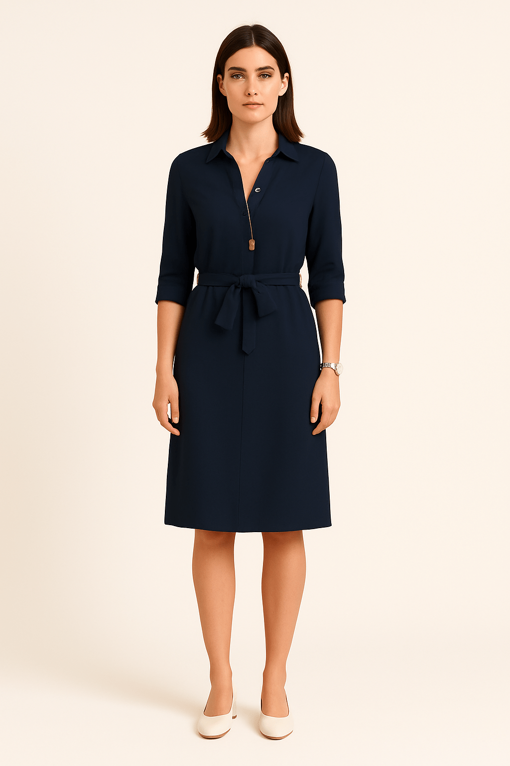 Caoimhe – Button-Down Shirt Dress in Relaxed Cotton Style