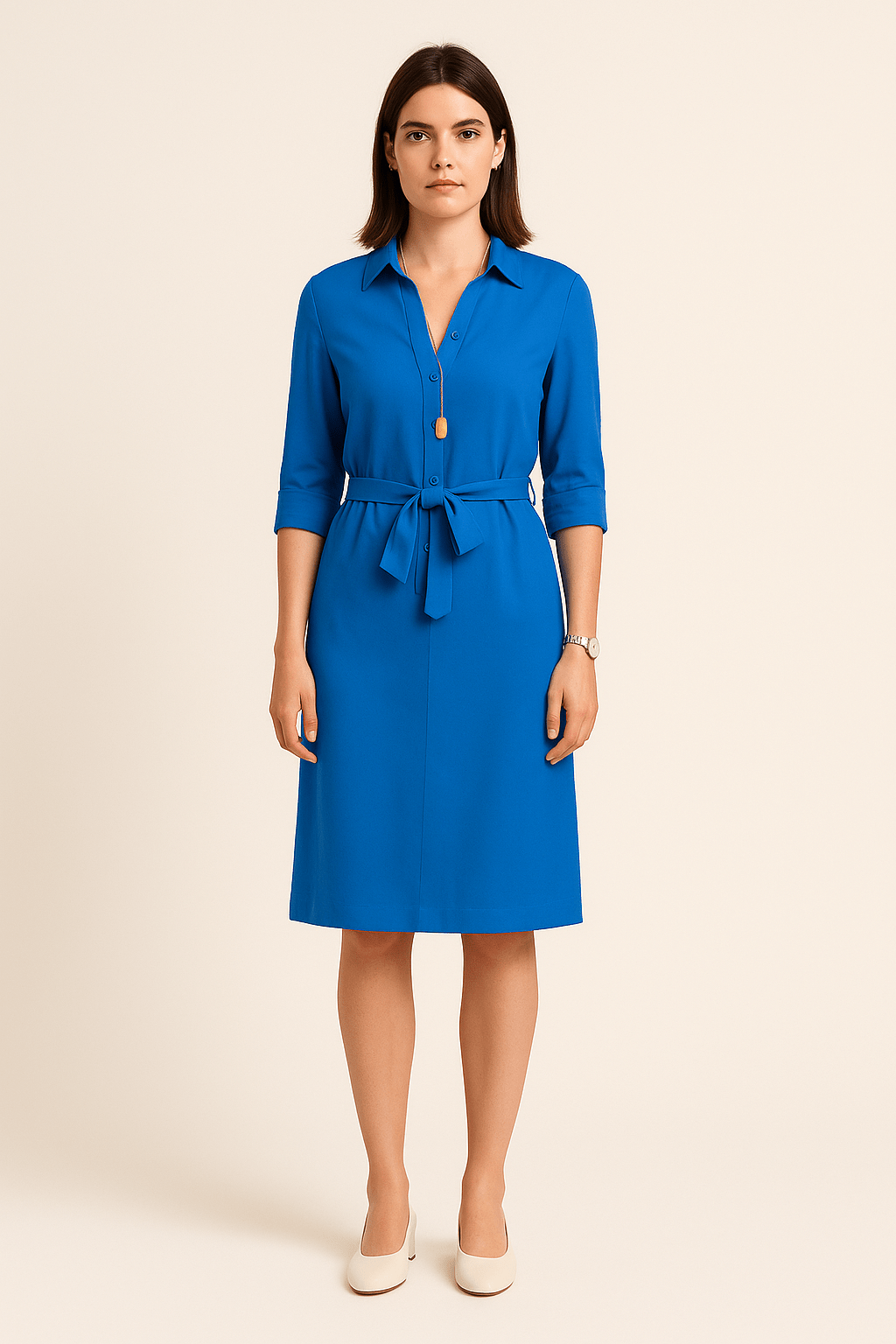 Caoimhe – Button-Down Shirt Dress in Relaxed Cotton Style