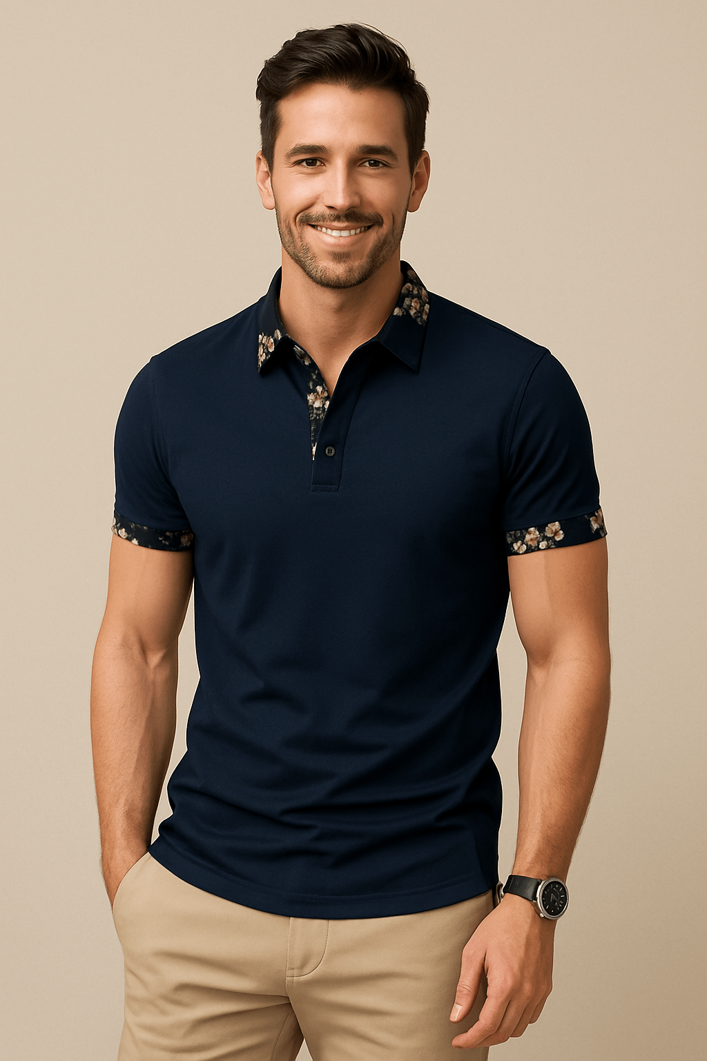 Classic-Fit Breathable Fabric Polo Shirt