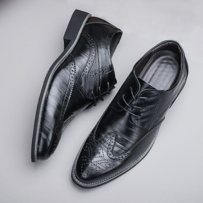 Damien Men’s Lace-Up Shoes – Ombre Design – Pointed Toe – PU Leather