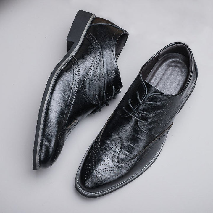 Damien Men’s Lace-Up Shoes – Ombre Design – Pointed Toe – PU Leather