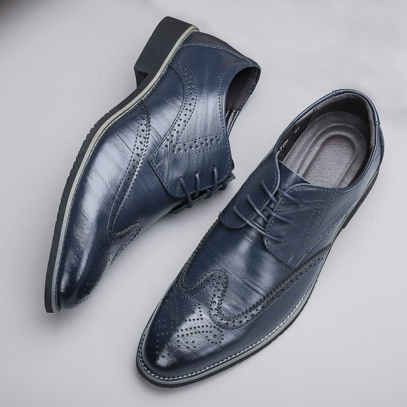 Damien Men’s Lace-Up Shoes – Ombre Design – Pointed Toe – PU Leather