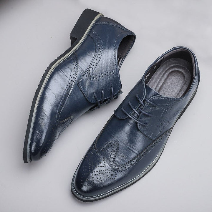 Damien Men’s Lace-Up Shoes – Ombre Design – Pointed Toe – PU Leather