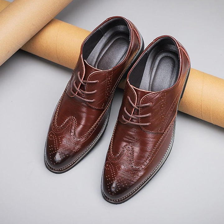 Damien Men’s Lace-Up Shoes – Ombre Design – Pointed Toe – PU Leather