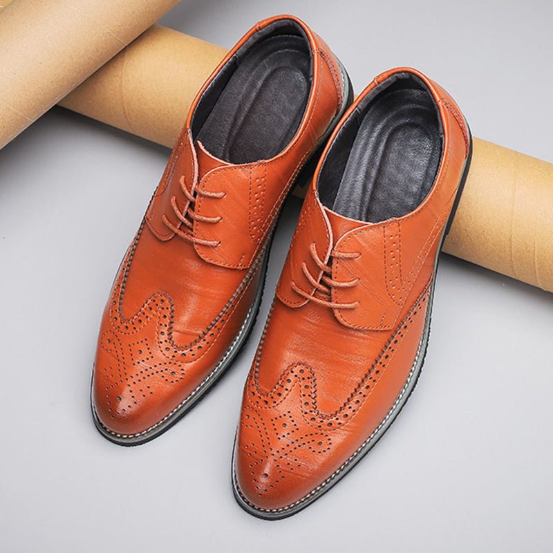 Damien Men’s Lace-Up Shoes – Ombre Design – Pointed Toe – PU Leather