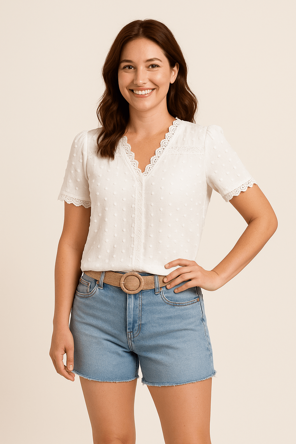 Elegant V-Neck Lace Blouse