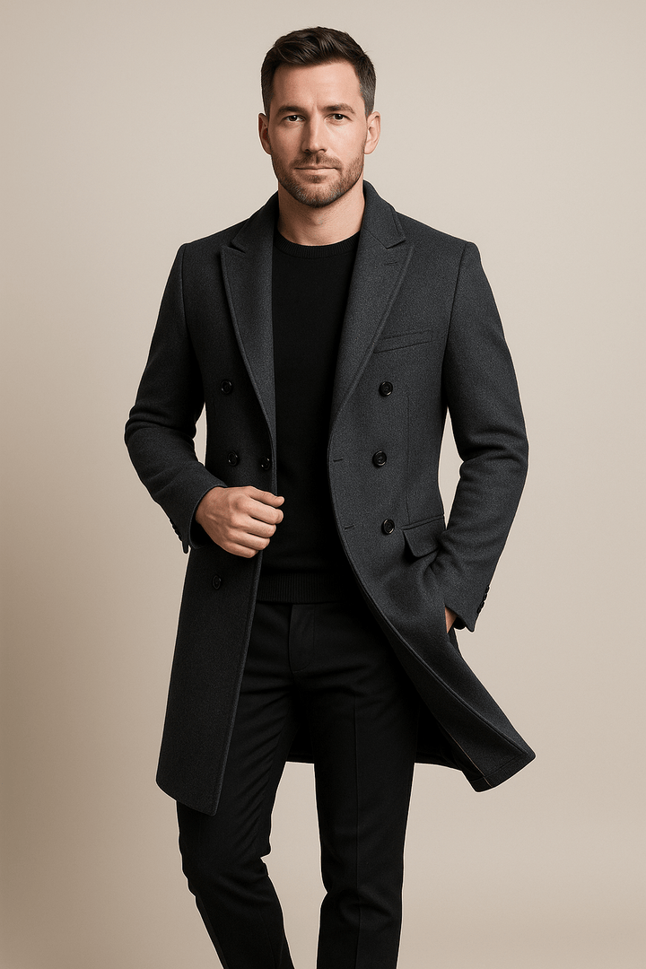 Emil – Men’s Double-Breasted Formal Coat with Classic Elegance