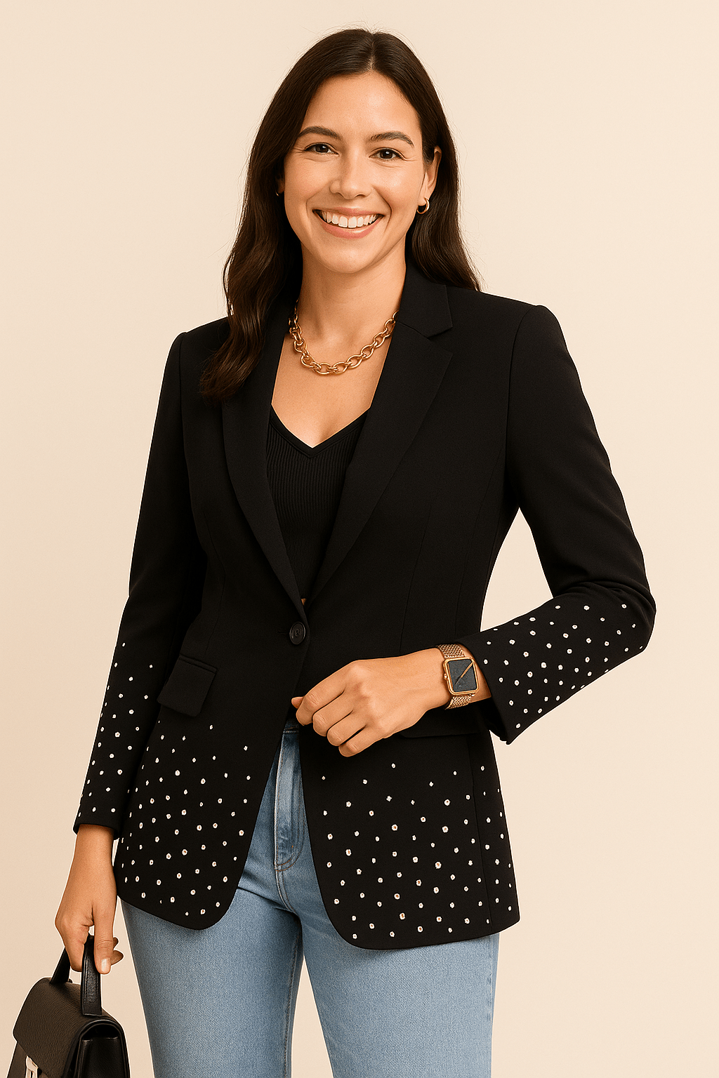 Emmi Studded Blazer – Edgy & Elegant