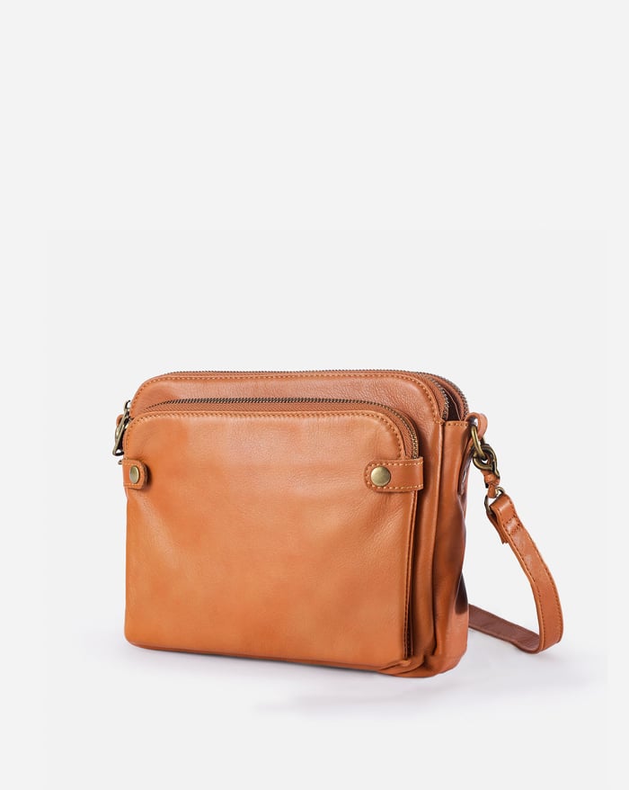 Freja – Women's 3-Layer Leather Crossbody Bag