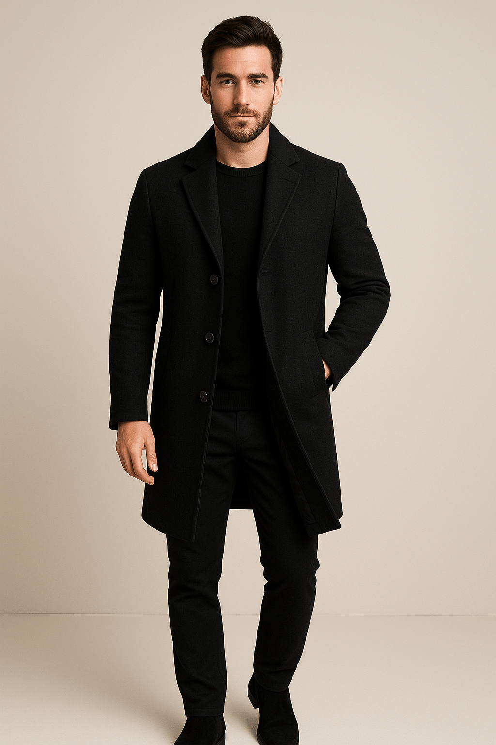Harvey – Men’s Classic Winter Trench Coat in Durable Polyester