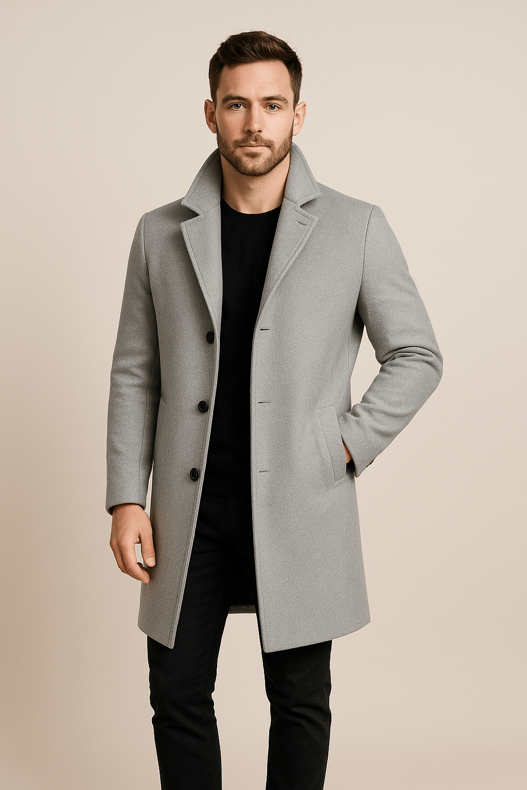 Harvey – Men’s Classic Winter Trench Coat in Durable Polyester