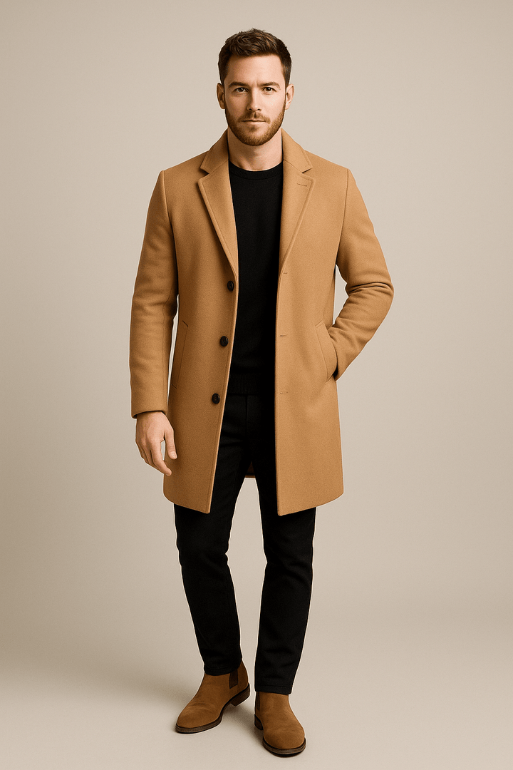Harvey – Men’s Classic Winter Trench Coat in Durable Polyester