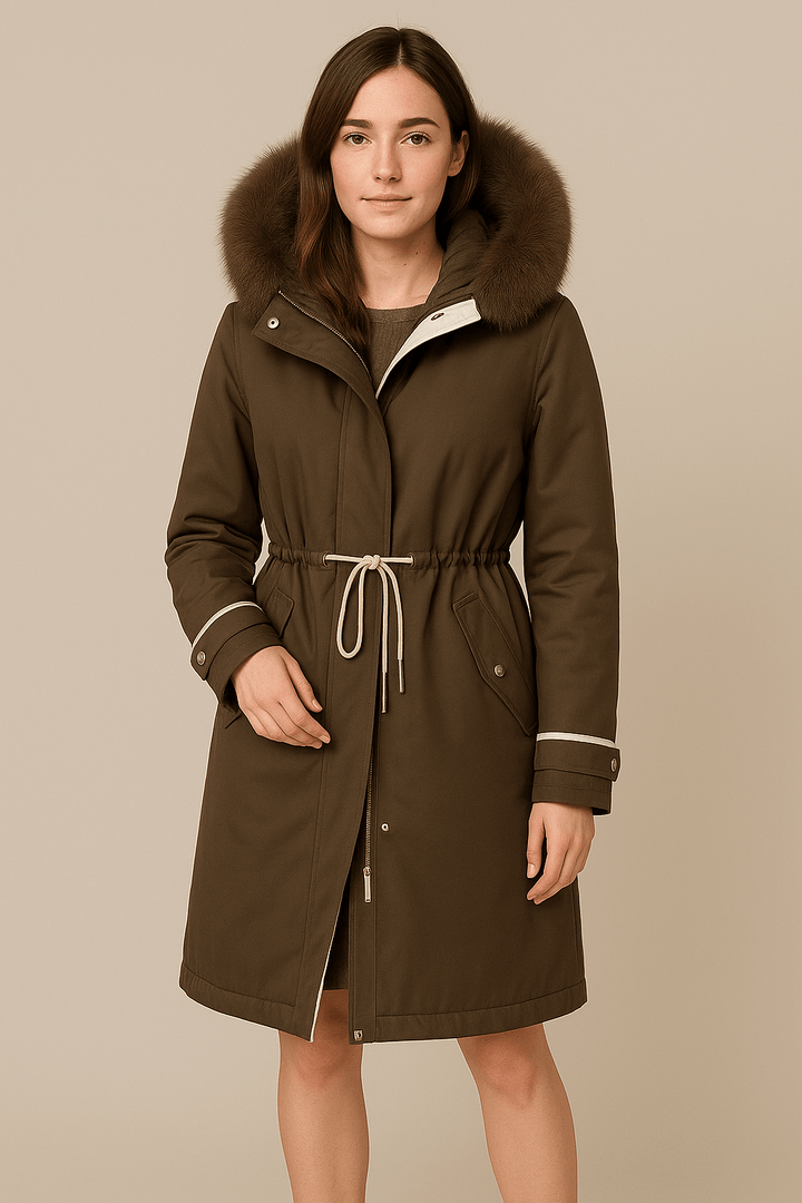 Holla – Women’s Quilted Lining Adjustable Waist Parka Jacket