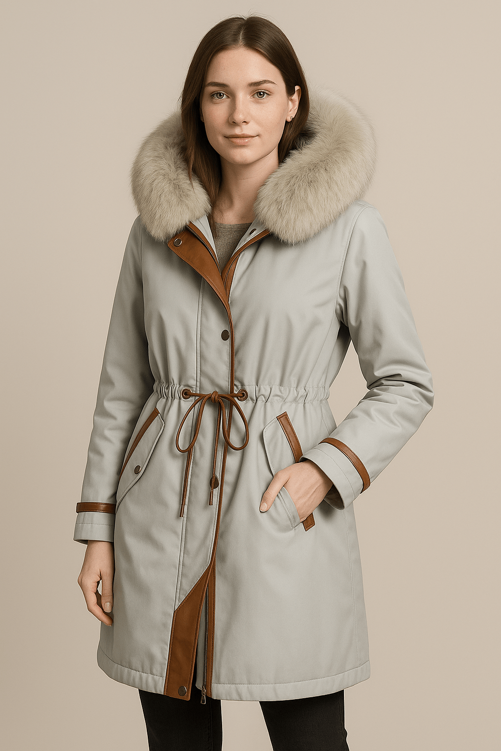 Holla – Women’s Quilted Lining Adjustable Waist Parka Jacket