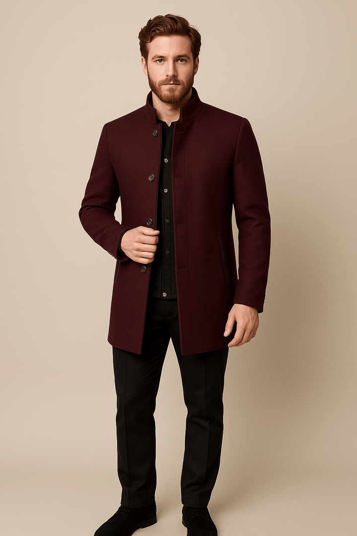 Ivar – Men’s Wool Trench Coat with Belted Waist & Modern Button-Up Design