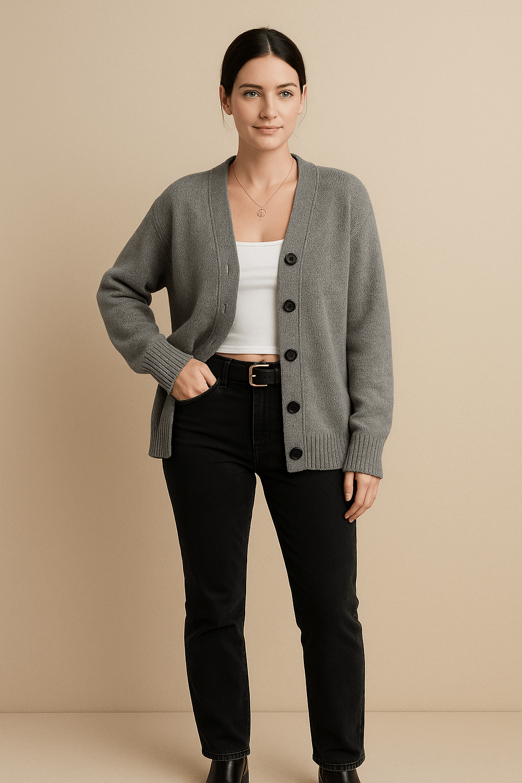 Salla – Women’s Hooded Wool Blend Knit Vest with Button Front