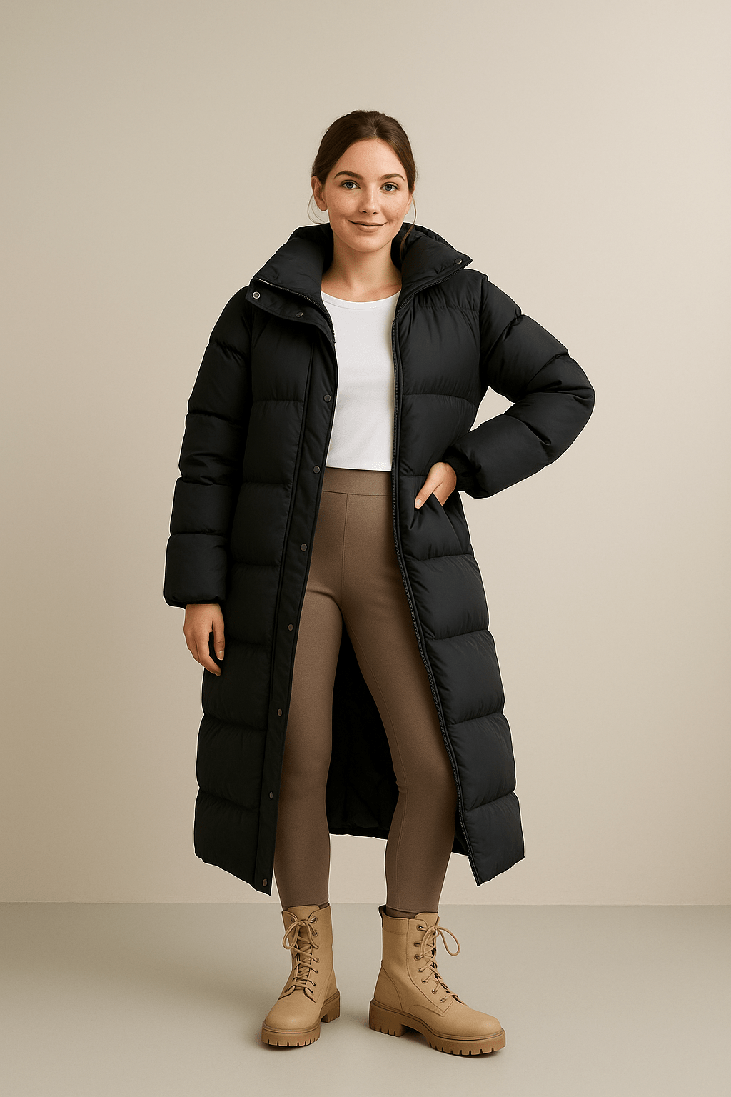 Sigrid – Women’s Quilted Oversized Puffer Trench Coat with Hood