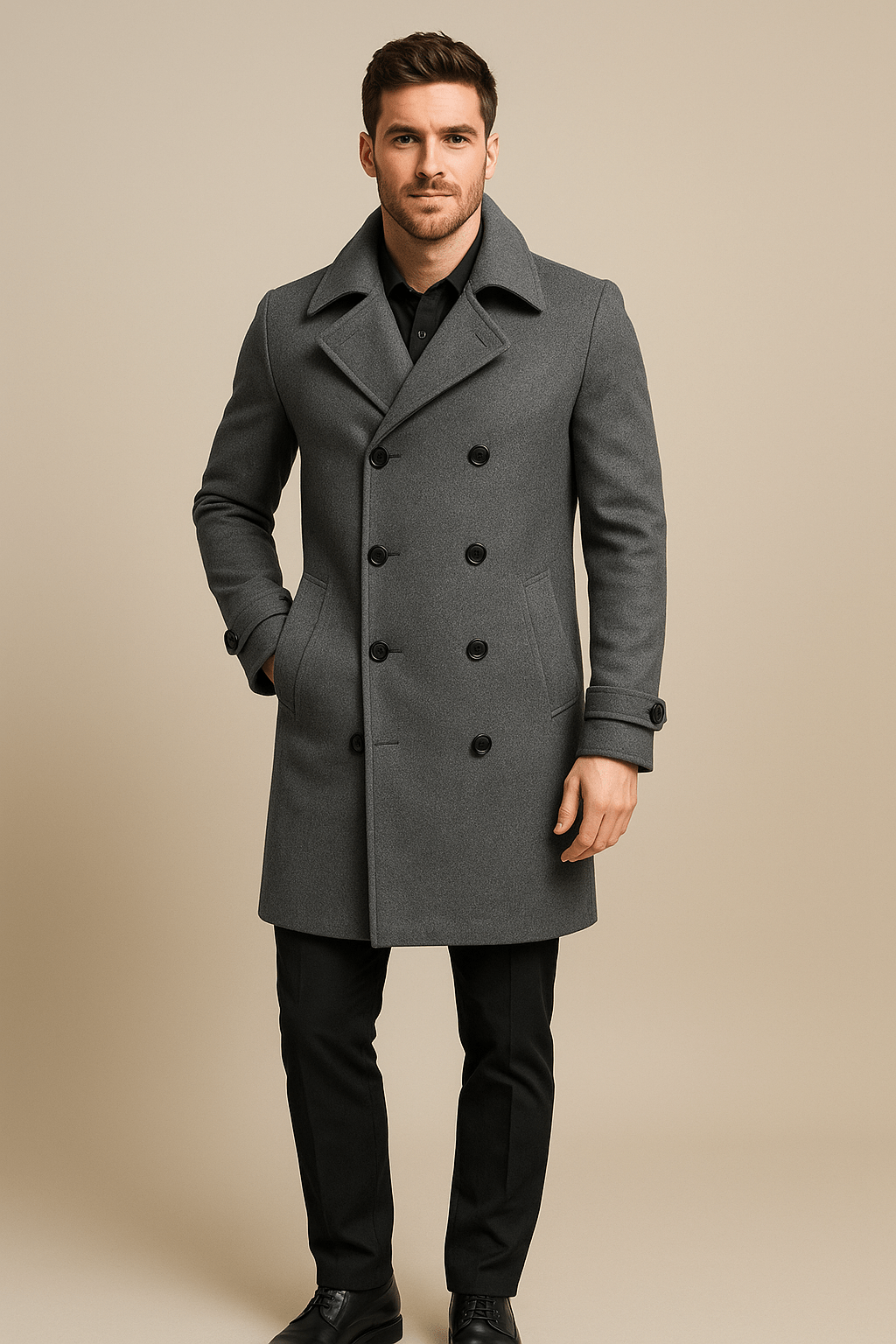 Thor – Men’s Double Button Jacket with Lapel Design & Casual Elegance