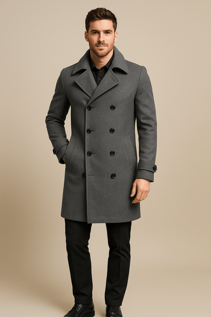 Thor – Men’s Double Button Jacket with Lapel Design & Casual Elegance