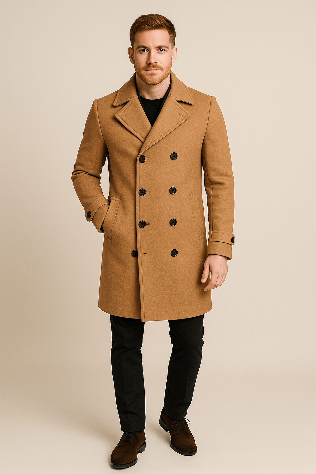 Thor – Men’s Double Button Jacket with Lapel Design & Casual Elegance