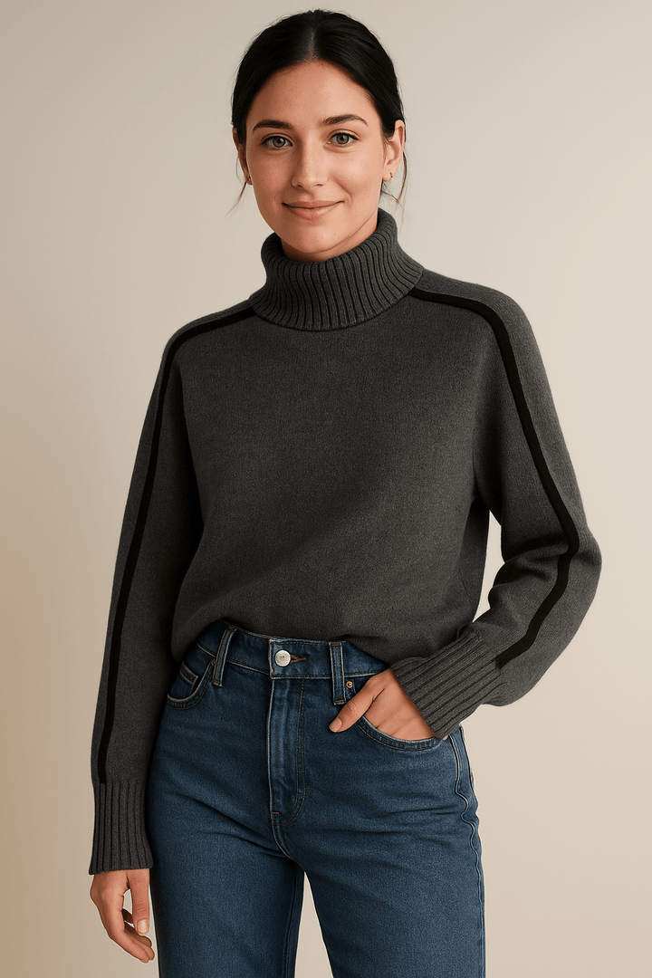 Women’s Roll Collar Sweater – Soft Knit Comfort