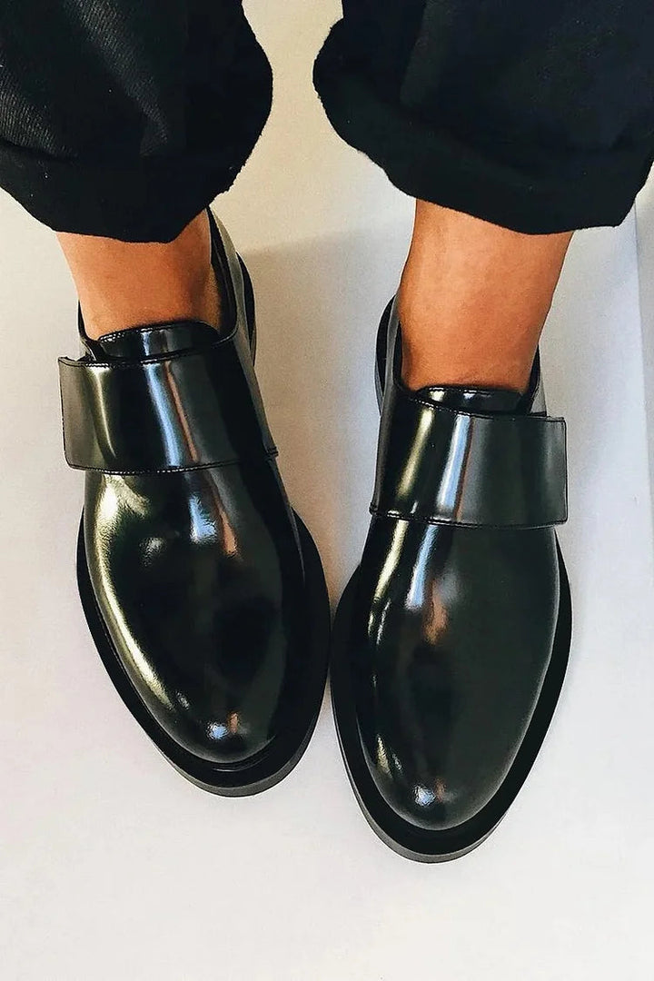 IRIS | Chic Glossy Loafers with Strap for Effortless Elegance