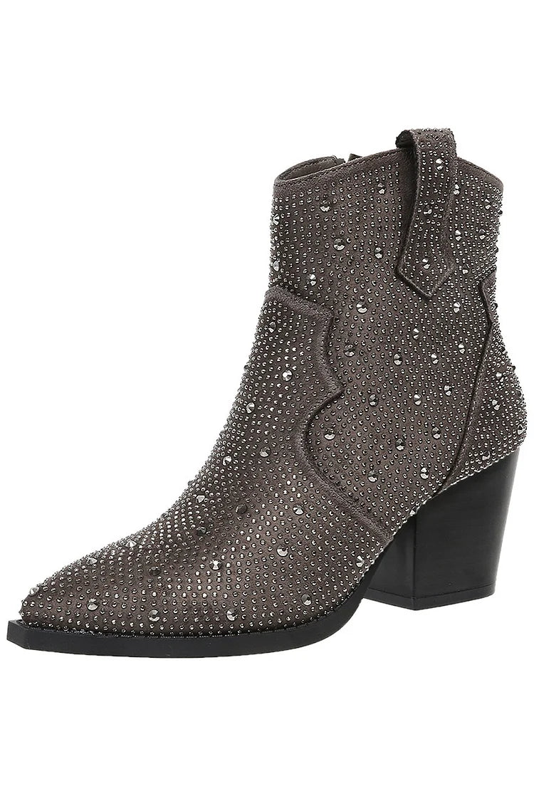 Melas | Stylish Patchwork Ankle Boots with Zipper Detail