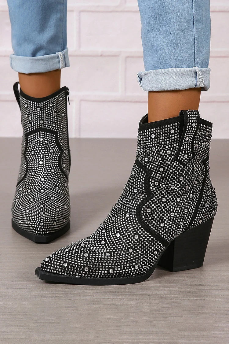 Melas | Stylish Patchwork Ankle Boots with Zipper Detail