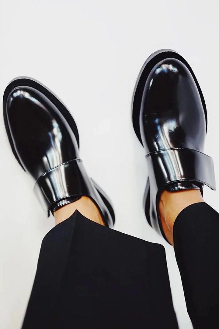 IRIS | Chic Glossy Loafers with Strap for Effortless Elegance