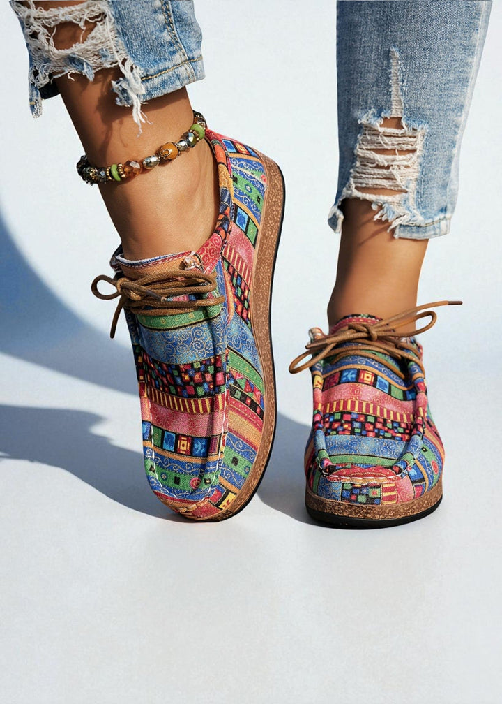 Women’s Casual Shoes with Colourful Ethnic Print