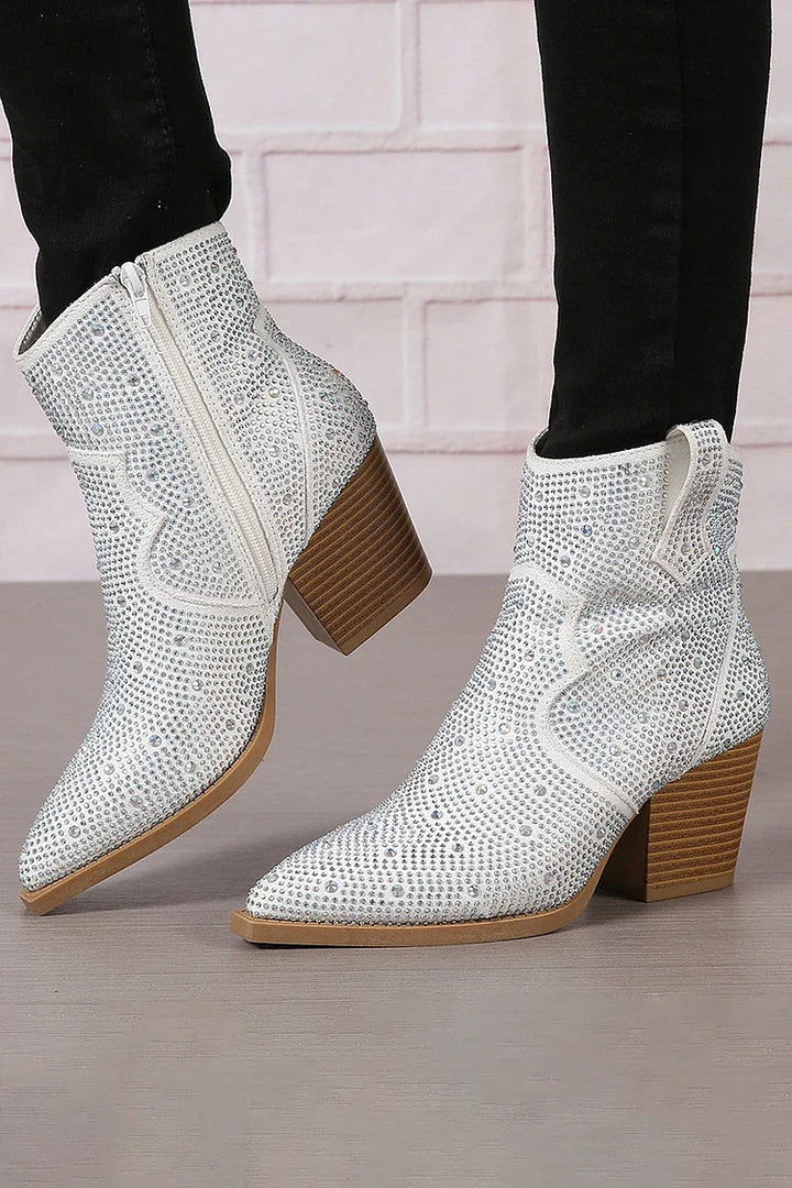 Melas | Stylish Patchwork Ankle Boots with Zipper Detail