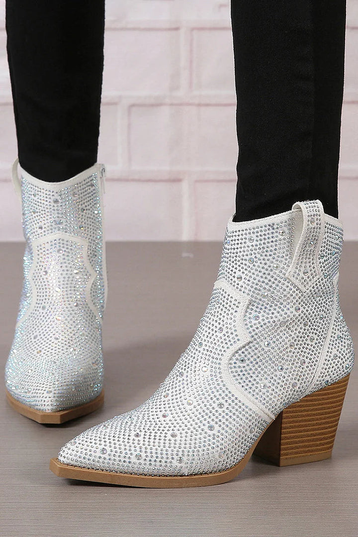 Melas | Stylish Patchwork Ankle Boots with Zipper Detail