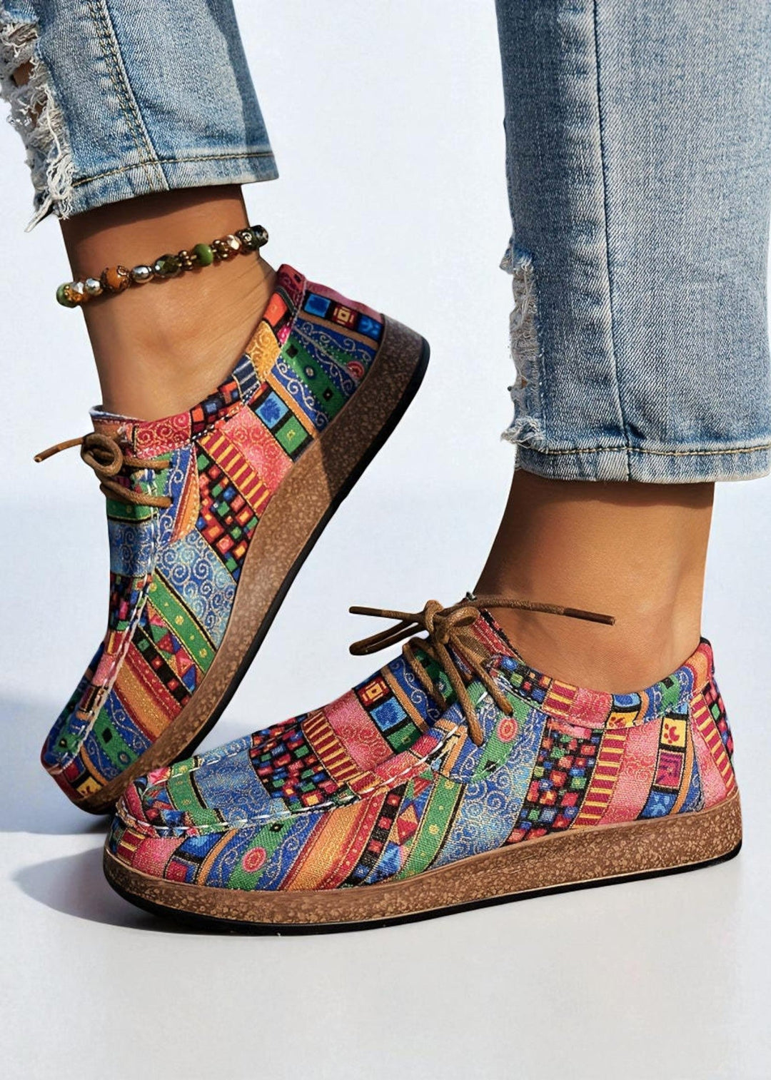 Women’s Casual Shoes with Colourful Ethnic Print