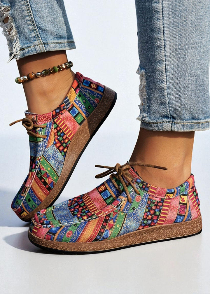 Women’s Casual Shoes with Colourful Ethnic Print