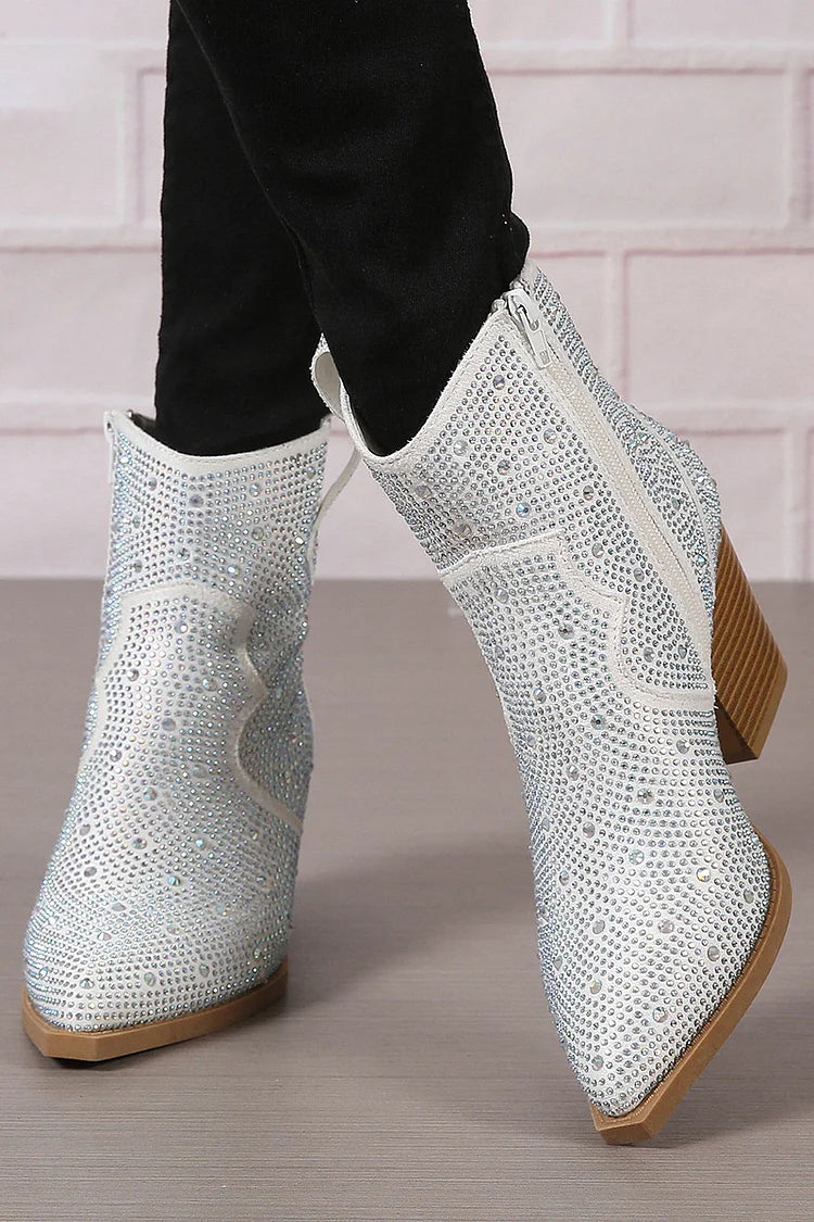 Melas | Stylish Patchwork Ankle Boots with Zipper Detail