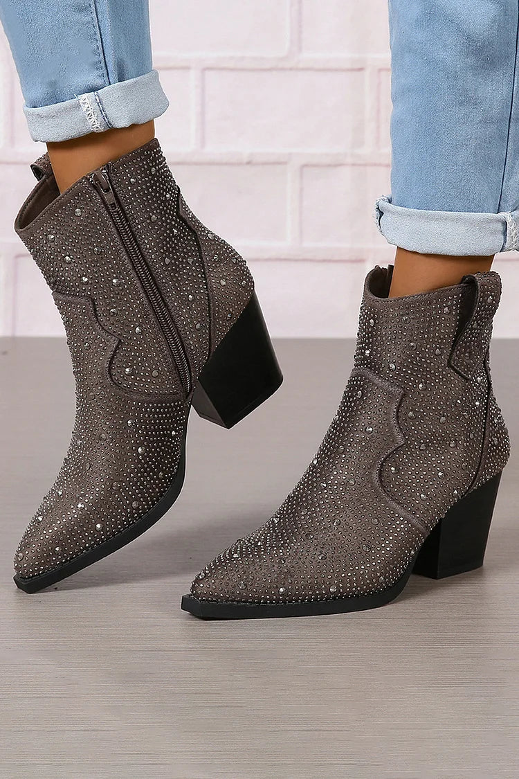 Melas | Stylish Patchwork Ankle Boots with Zipper Detail