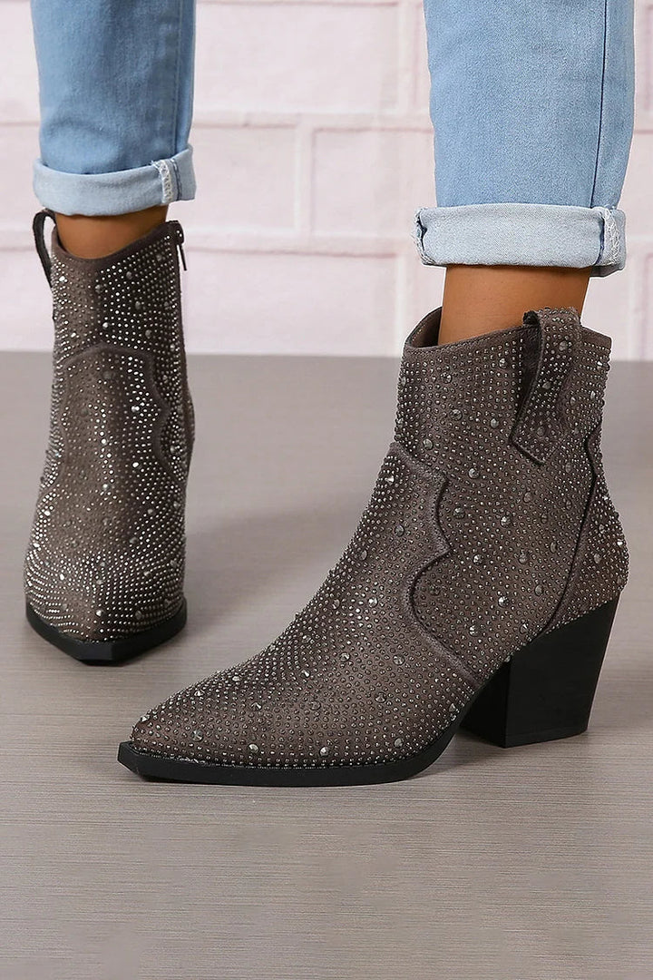 Melas | Stylish Patchwork Ankle Boots with Zipper Detail