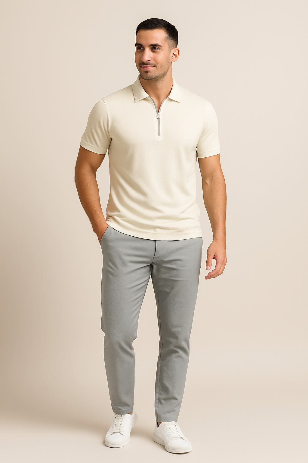 Robert Zip Polo Shirt – Slim Fit