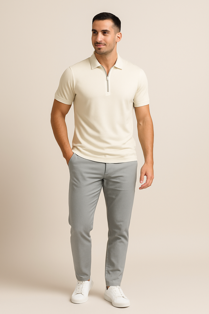 Robert Zip Polo Shirt – Slim Fit