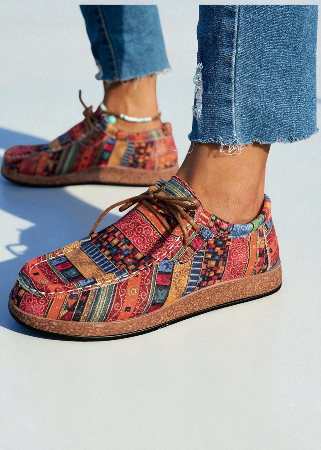 Women’s Casual Shoes with Colourful Ethnic Print