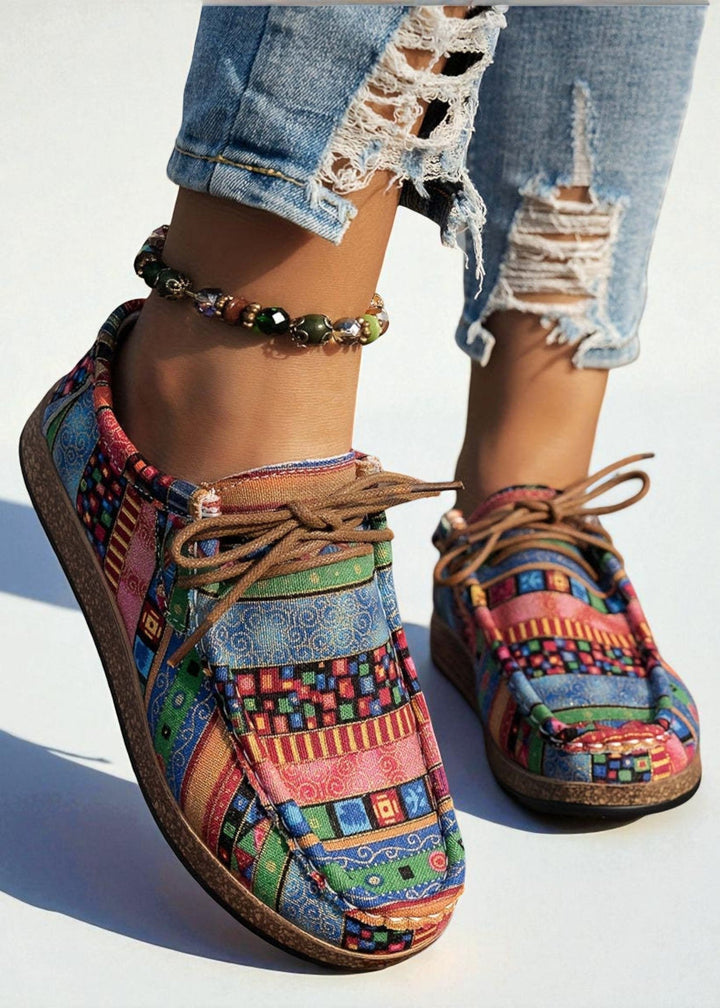Women’s Casual Shoes with Colourful Ethnic Print