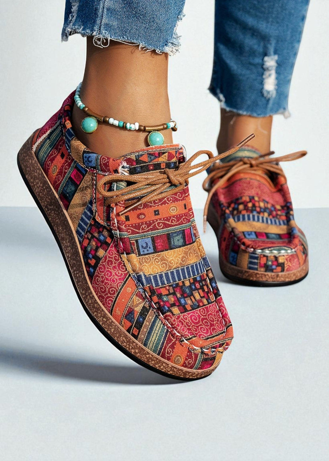 Women’s Casual Shoes with Colourful Ethnic Print