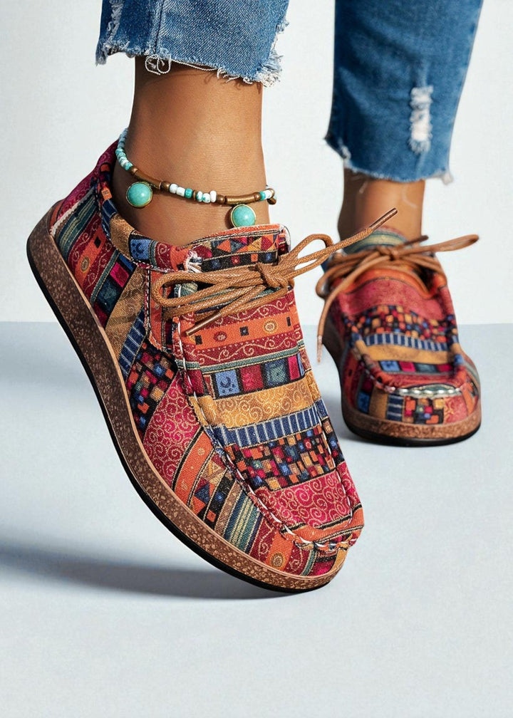 Women’s Casual Shoes with Colourful Ethnic Print
