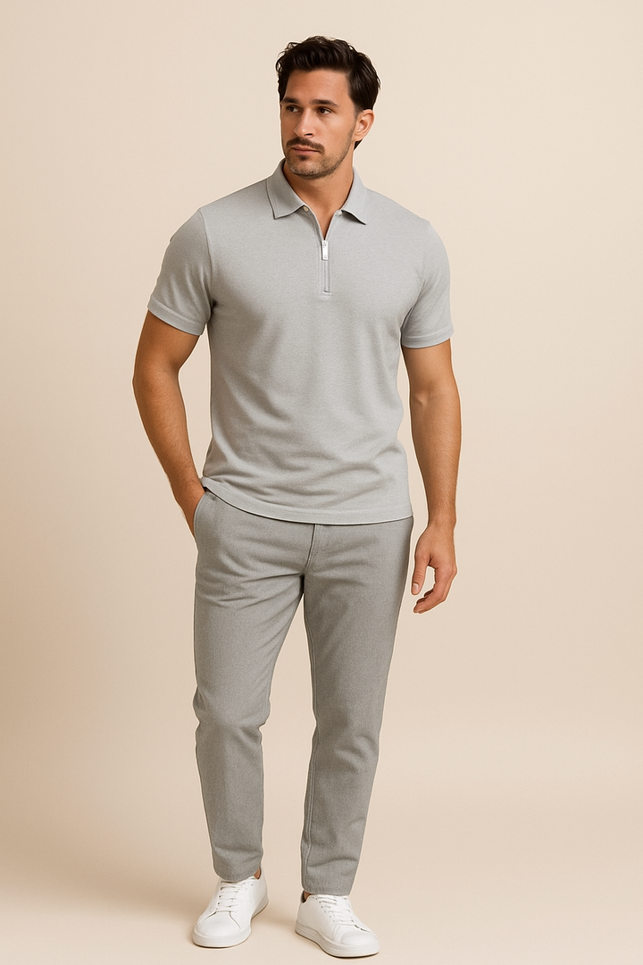 Robert Zip Polo Shirt – Slim Fit
