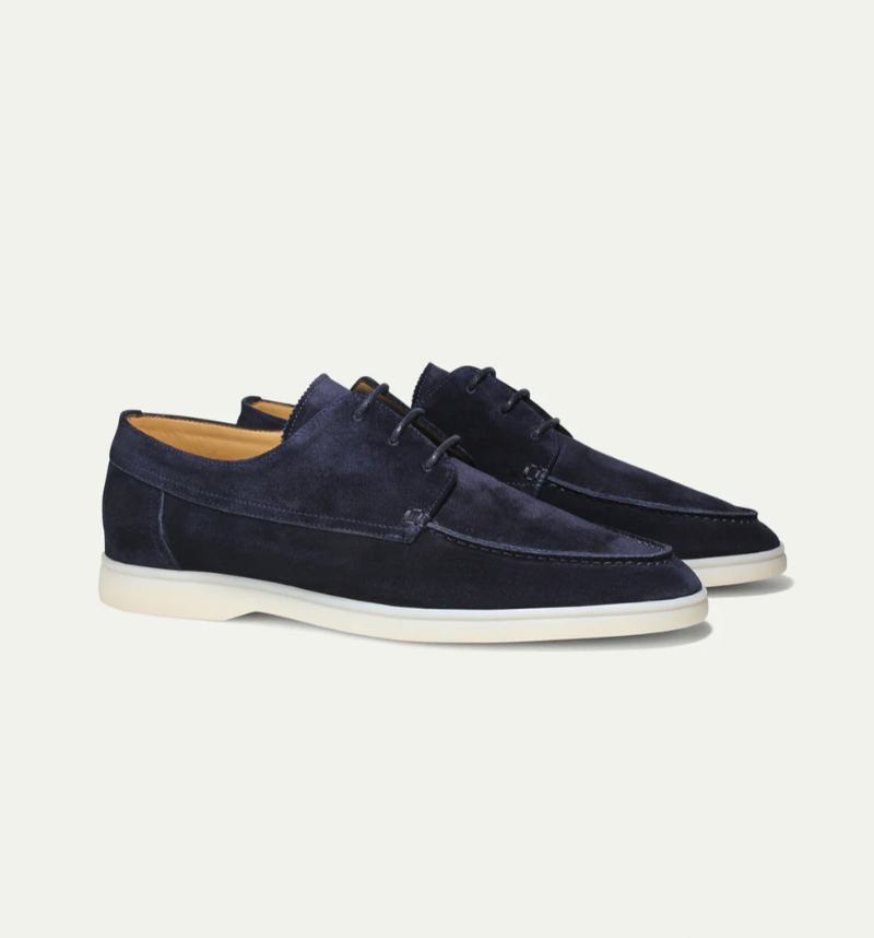 Álvaro – Men's Suede Moccasin Loafers with Lace-Up Finish