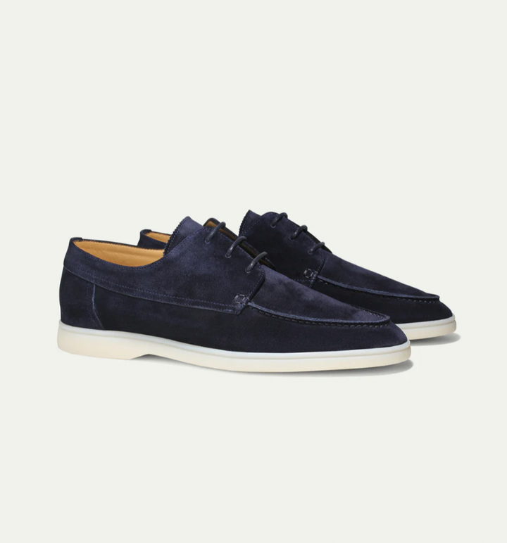 Álvaro – Men's Suede Moccasin Loafers with Lace-Up Finish